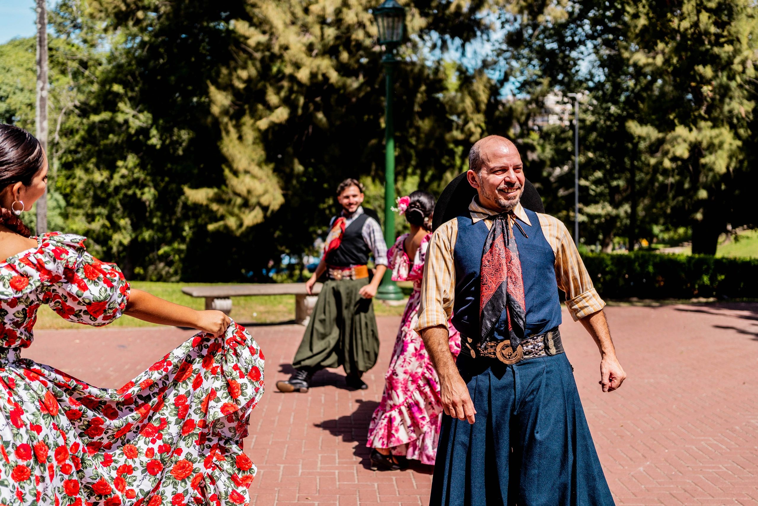 Performers at an outdoor cultural event